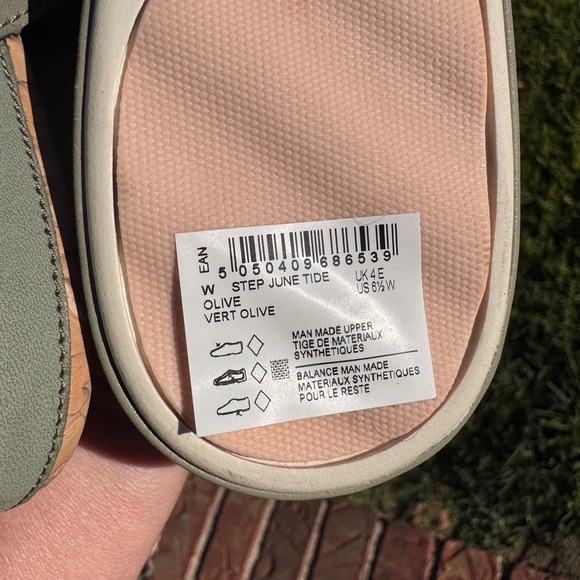 NEW Clarks 6.5 W Cloudsteppers Step Tide Olive Green Adjustable Sandals - Picture 6 of 6
